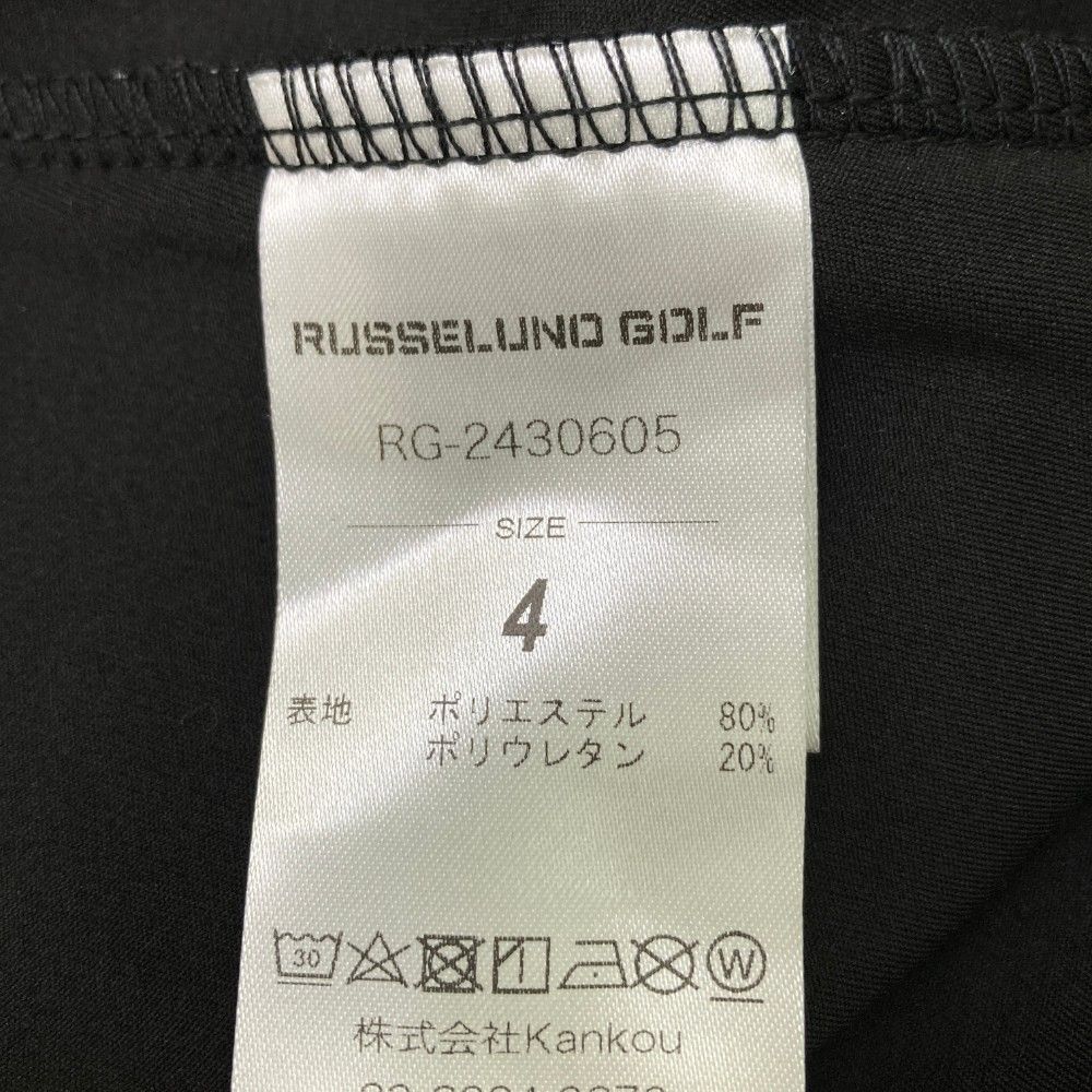 サイズ：4 RUSSELUNO ラッセルノ 2024年モデル モックネック長袖Tシャツ ルチャ  ブラック系 [240101417378] ゴルフウェア メンズ ストスト RUSSELUNO ラッセルノ 2024年モデル モックネック長袖Tシャツ