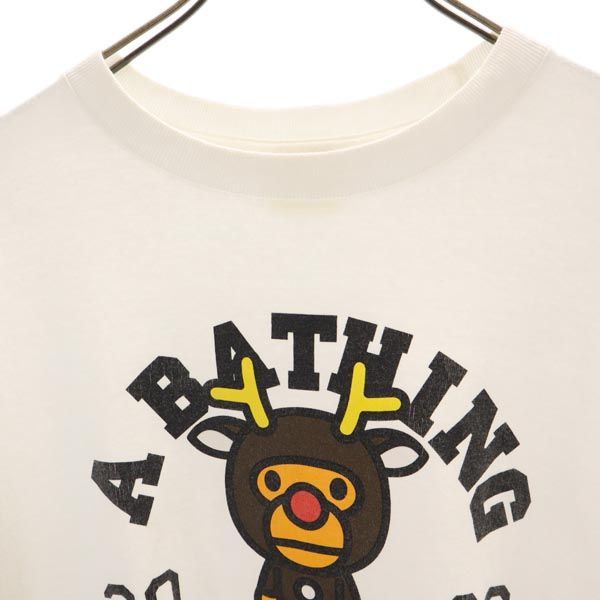 アベイシングエイプ 日本製 プリント 半袖 Tシャツ L 白 A