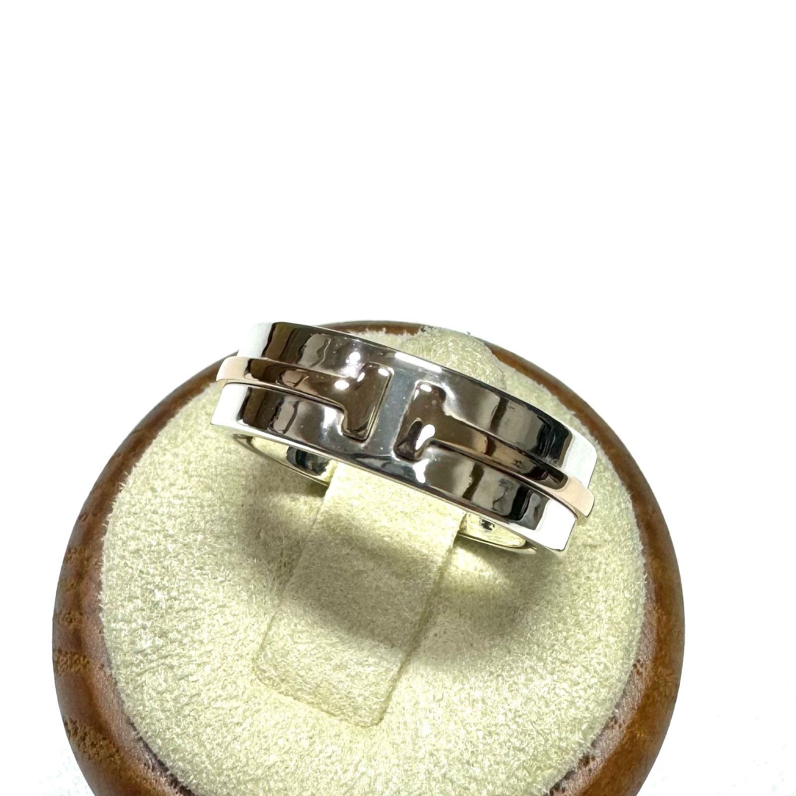 Tiffany &Co. k18PG/sv T TWO ナロー コンビリング ティファニー Au750