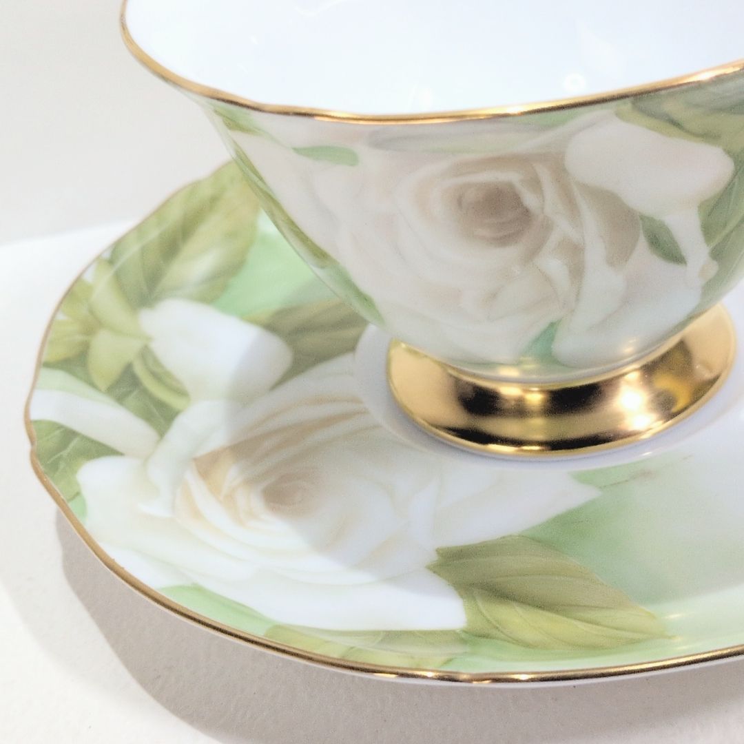 大倉陶園 The Okura 1919 カップ ソーサー 白薔薇 ホワイトローズ 金彩