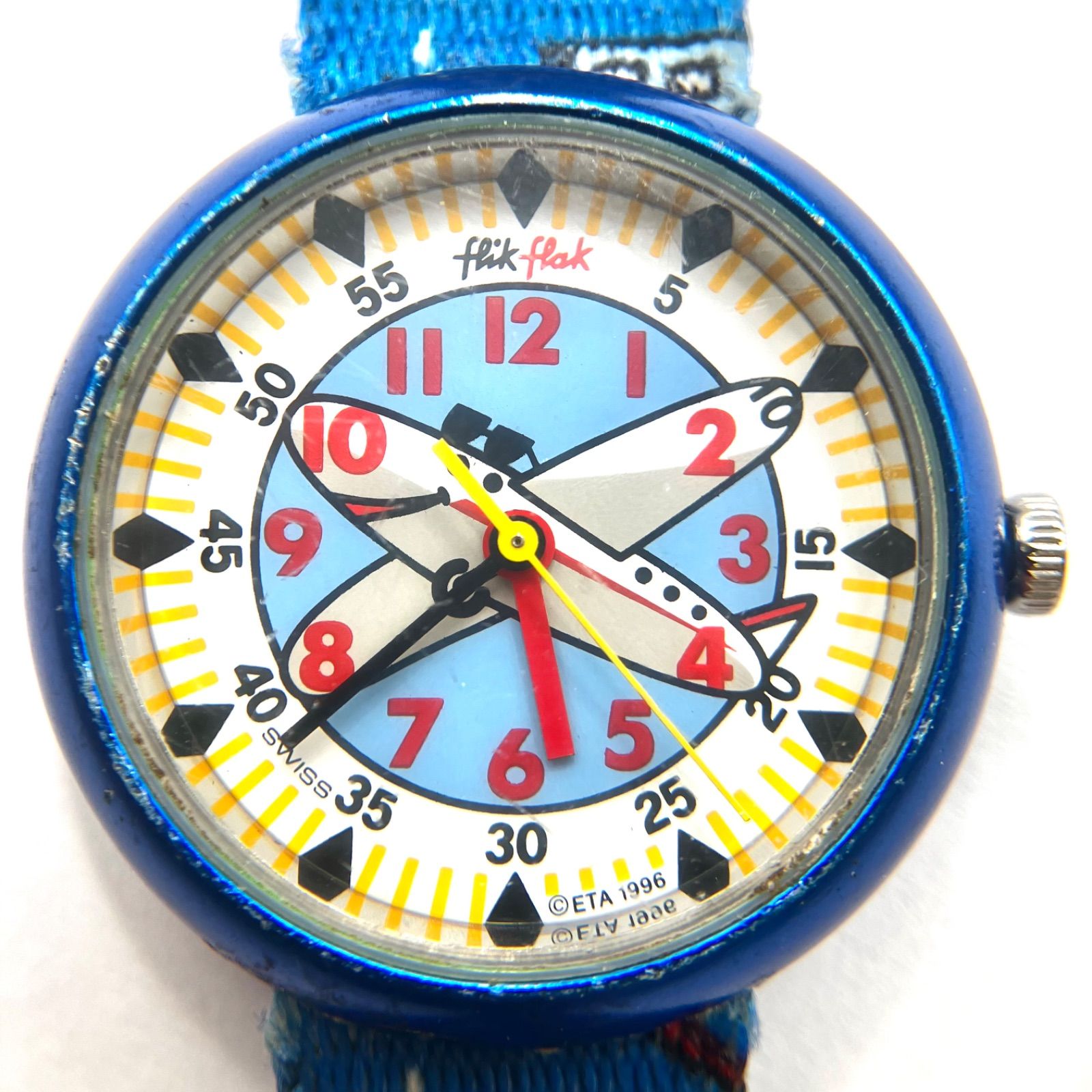 【flik flak 腕時計】フリックフラック ボーイズ ウォッチ ブルー かわいい飛行機 スウォッチ 子供用 腕時計
