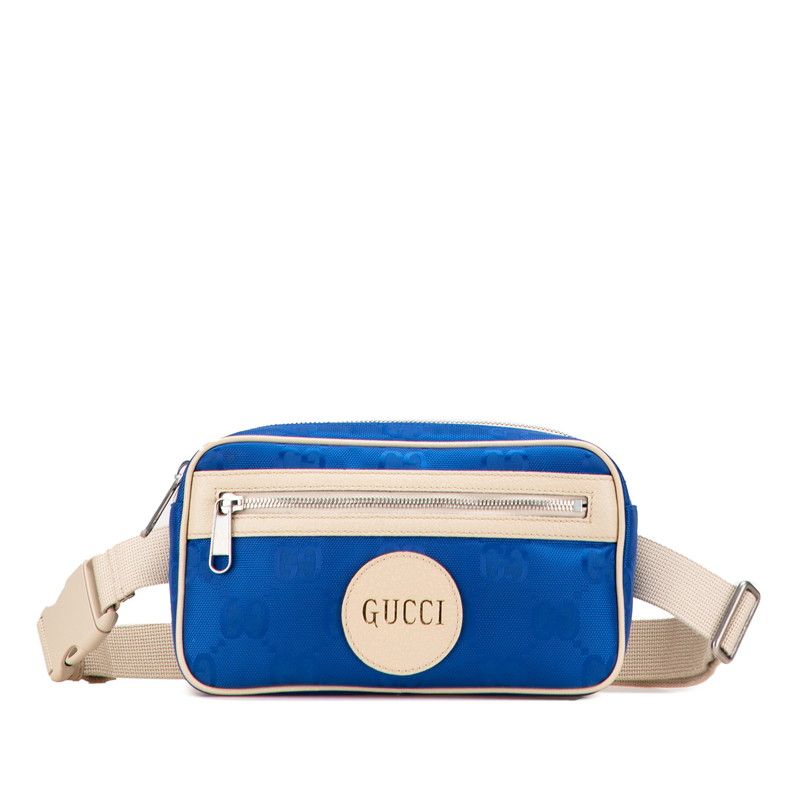 グッチ GGナイロン オフザグリッド ベルトバッグ ボディバッグ 631341 ブルー ベージュ ナイロン レザー メンズ GUCCI 222-31270