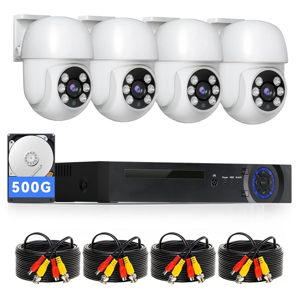 2025最新モデル*防犯カメラセット 4台分 400万画素 屋内 屋外IP66防水 監視カメラ 遠隔監視-動体検知 暗視撮影 H.265 映像圧縮技術 双方向音声 AHDセット