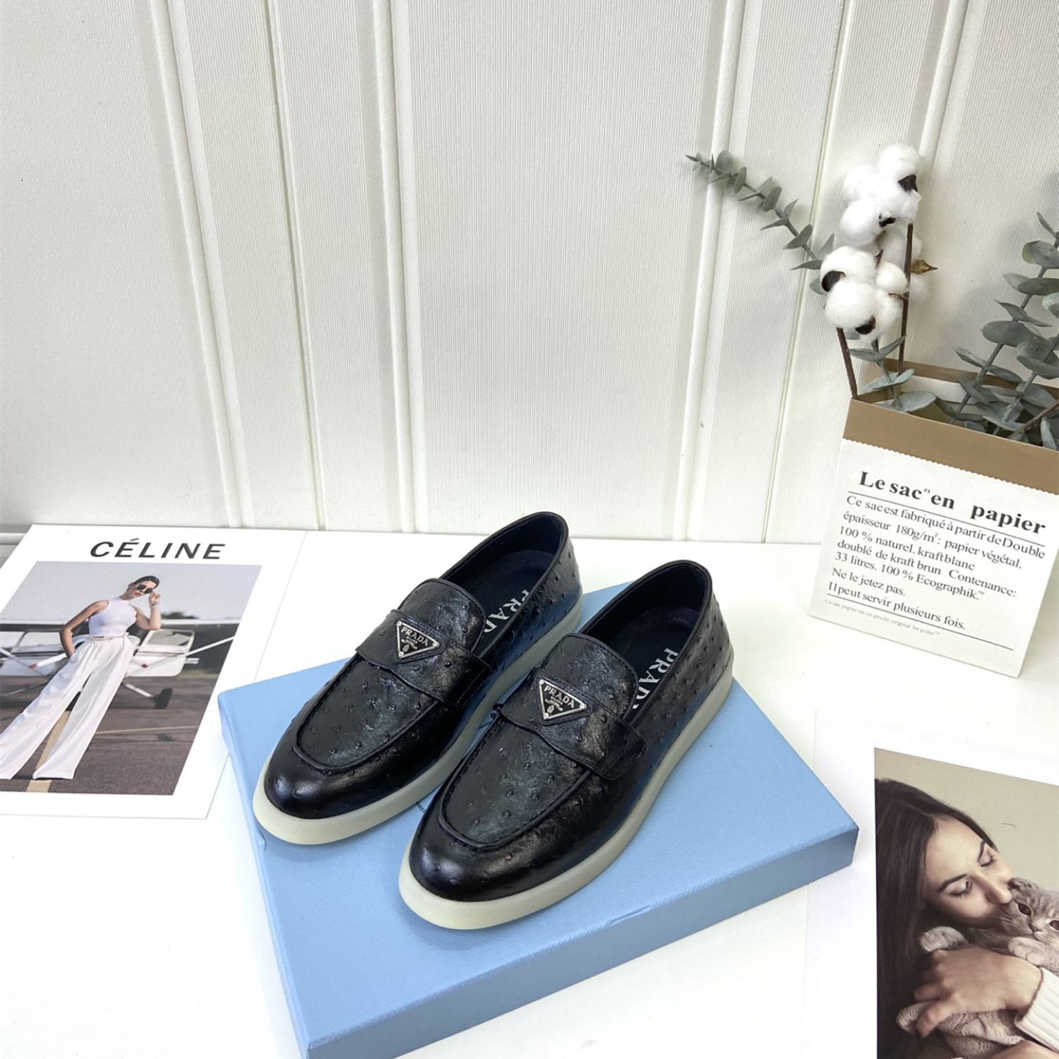 💖新品未使用👞プラダPRADA おしゃれな豆のテクスチャレザー軽やかな楽福靴/ブラック - メルカリ