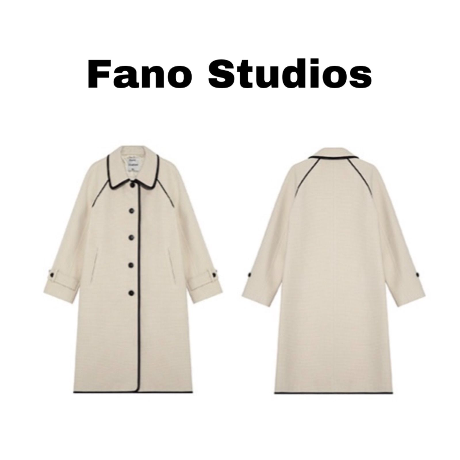 Fano Studios レザーパイピング ロングコート