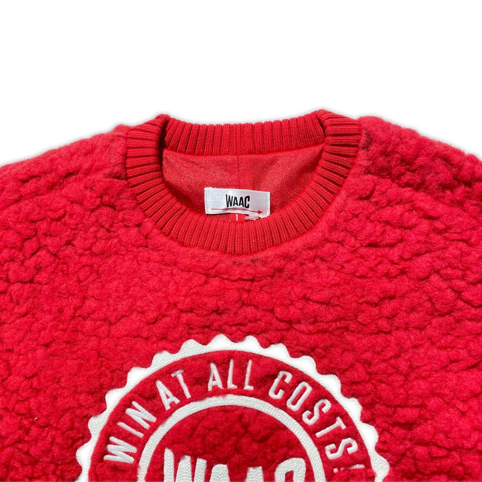 オーダーメイド品 レディース ワック WAAC スウェット 1 S 赤 防風 フリース トレーナー クルーネック 【大好評販売！】