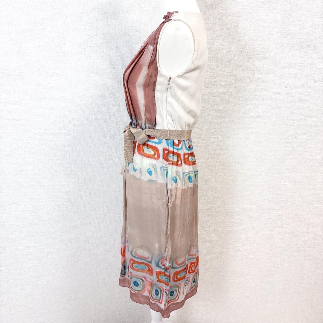 アルベルタフェレッティ シルクノースリーブワンピース I38 ピンク WWW_MORNINGWALKER_COM