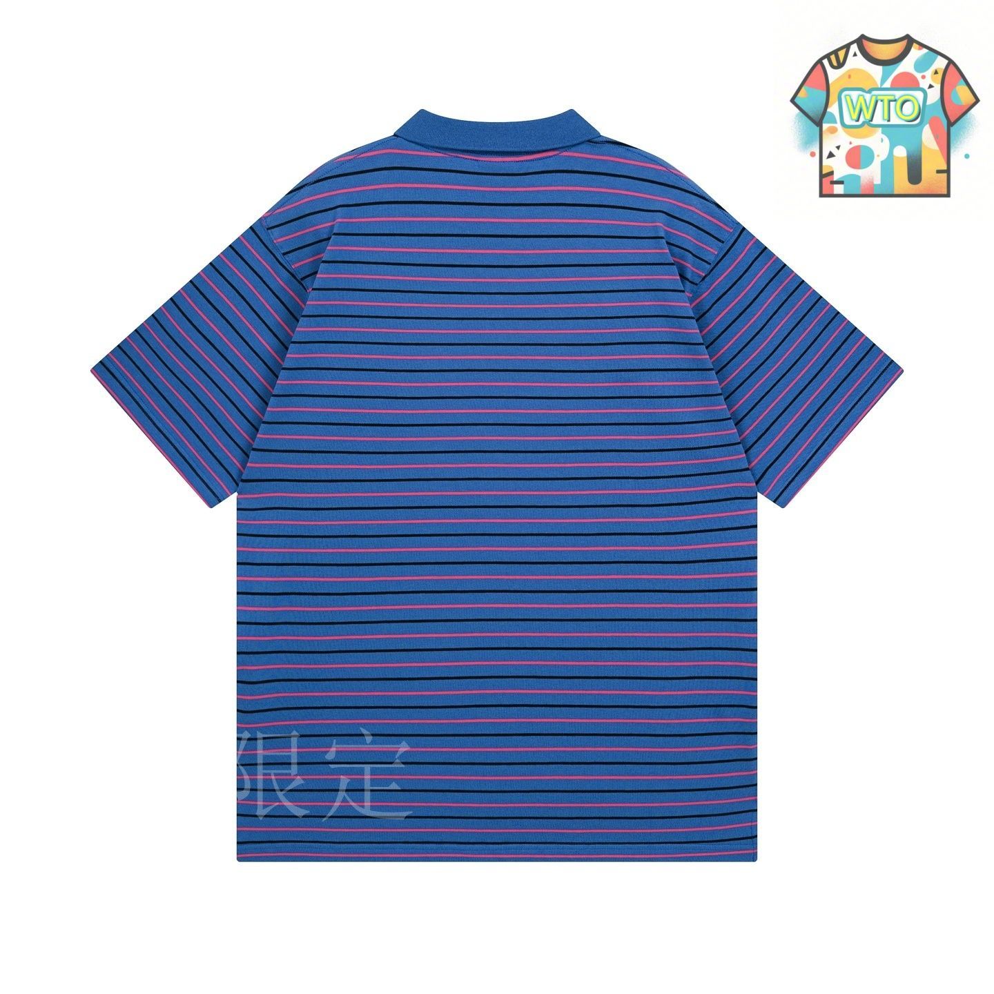 今日特価】Balenciaga 2025 SS ストライプ 麦穂刺繍 Polo シャツ