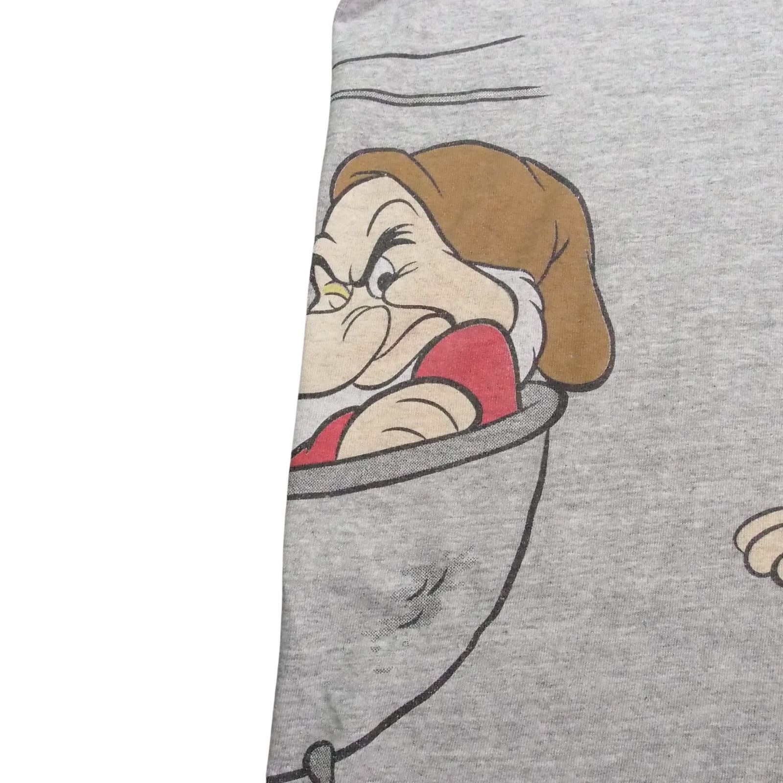 90s ディズニーワールド 白雪姫 7人の小人 ワンサイズ グレー 両面プリント ヴィンテージ ディズニー Tシャツ 白雪姫 7人の小人 グレー