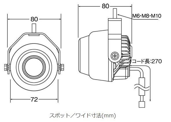 小糸製作所/KOITO LEDワーキングランプ丸型タイプ 12V 12W ワイド