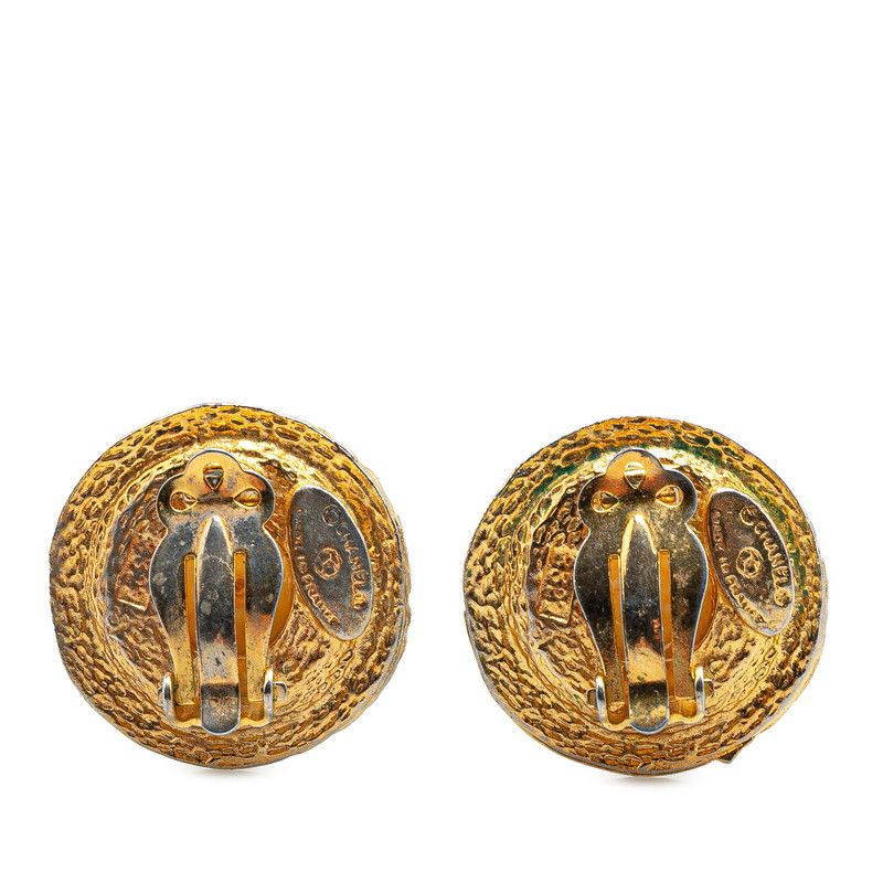 シャネル ロゴ ラウンド ゴールド メッキ フェイクパール レディース  