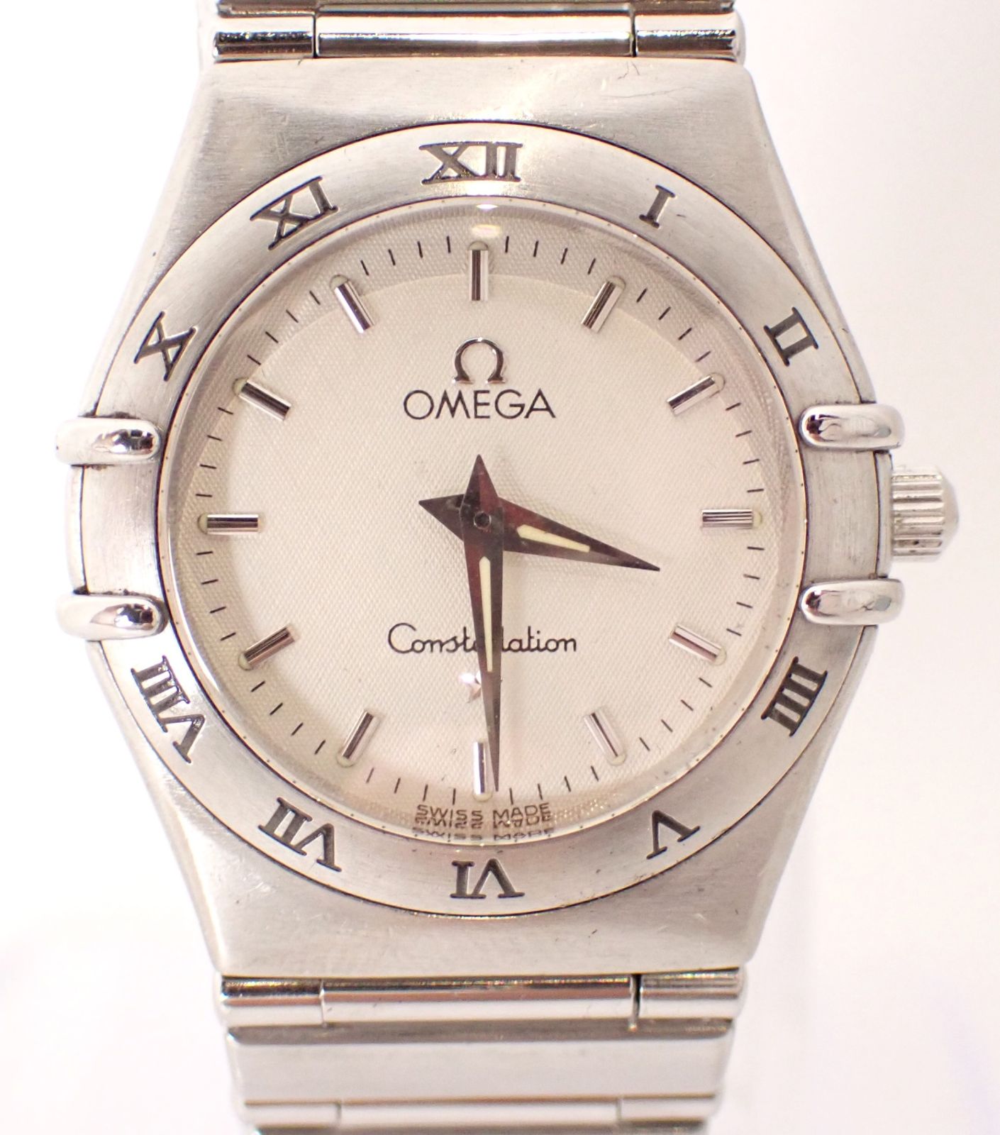 新品仕上げ済 OMEGA(オメガ) コンステレーション 1572.30 SS QZ ステンレス クォーツ 電池式 ホワイト文字盤 星座 レディース 腕時計