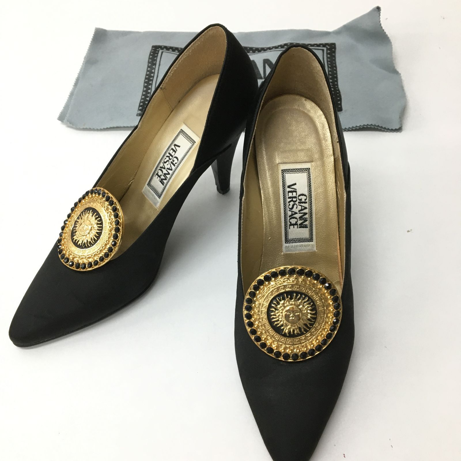 GIANNI VERSACE ベルサーチ パンプス 34 1/2 ユーズド