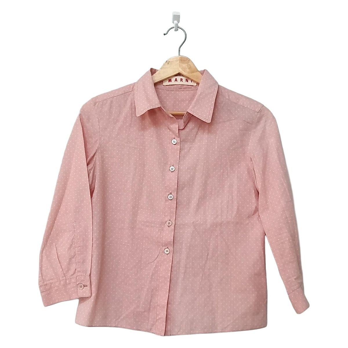 MARNI マルニ 七分袖シャツブラウス サイズ40 M レディース - ピンク×白