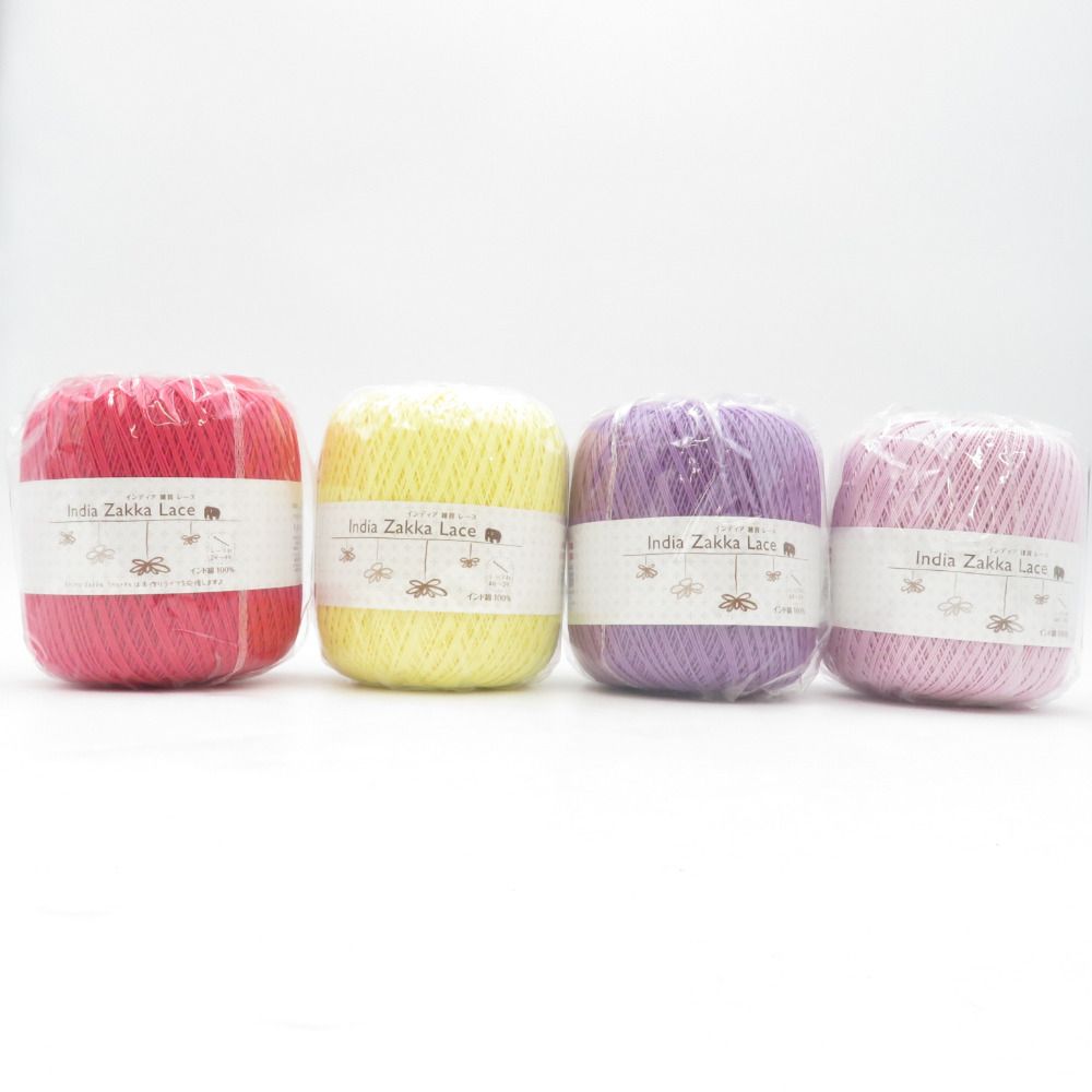 毛糸 毛糸ピエロ India Zakka Lace インディア雑貨レース レース糸 4玉