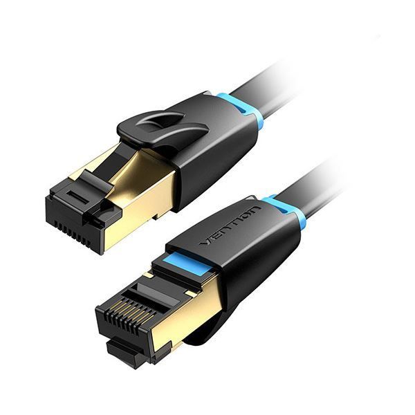 【5本セット】 VENTION Cat.8 薄型LANケーブル 1m ブラック IK-9051X5