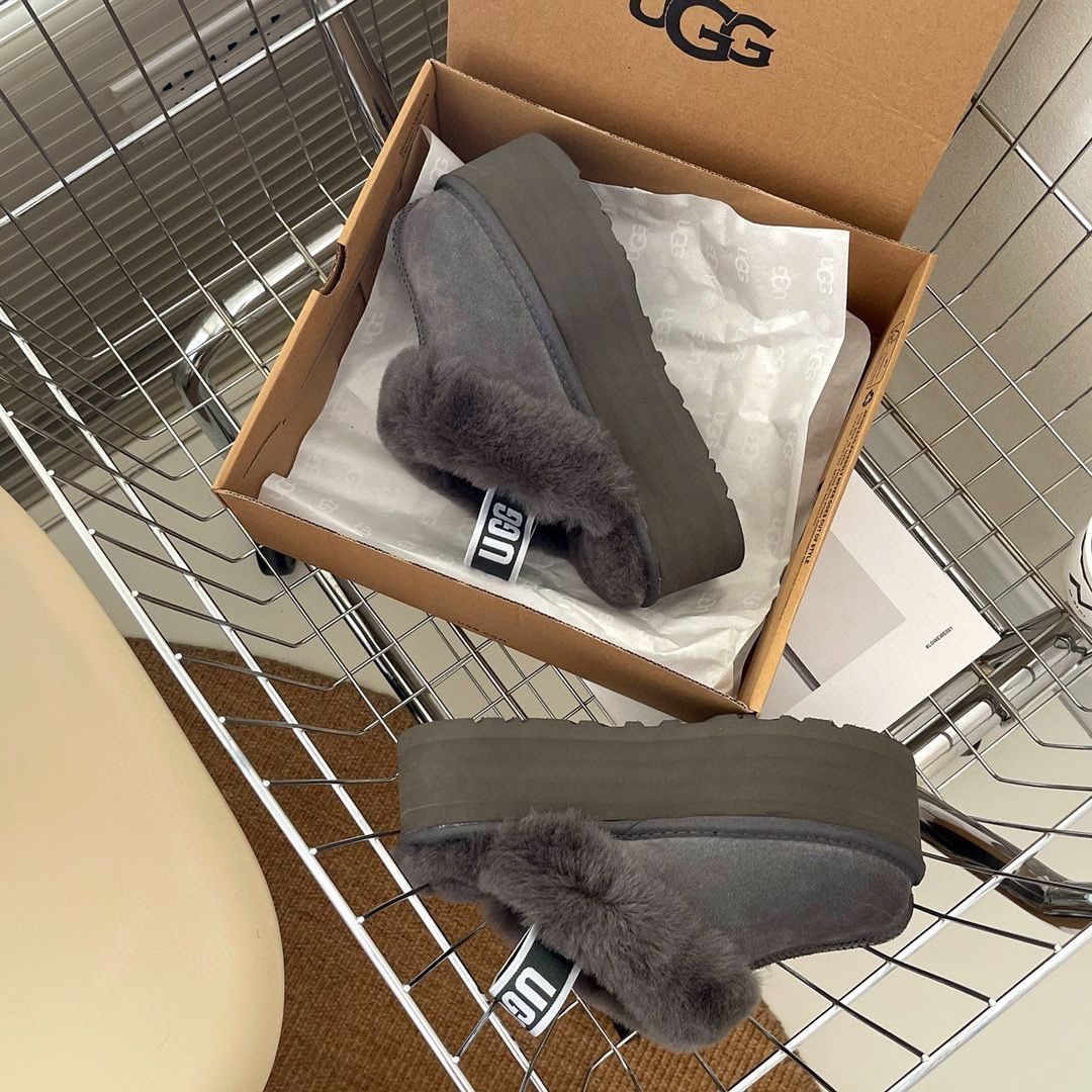 新品 UGG アグ サンダル レディース ファンケット 厚底 5cm グレー