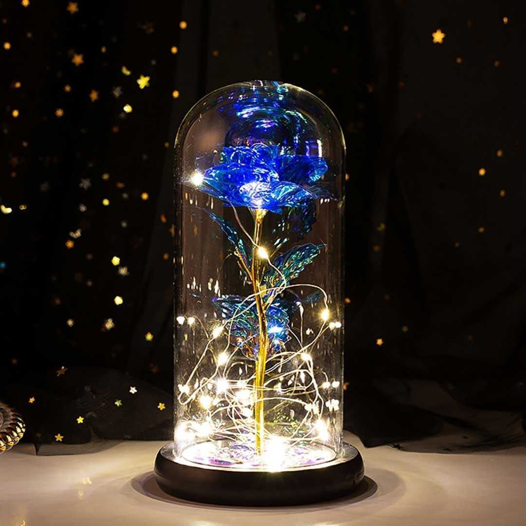 照明 薔薇 ガラスドーム LED 3D オブジェ 雑貨 玄関 インテリア