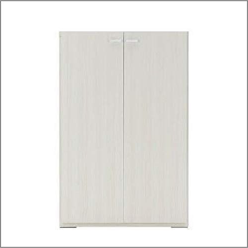 扉付き 幅74.3×高さ113.8cm リビングシェルフ ホワイトウッド フナモコ KFS-74