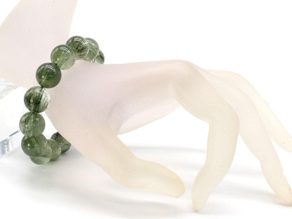 グリーンルチル*13mm*天然石ブレス グリーンルチル*13mm*天然石ブレス グリーンルチルクォーツ