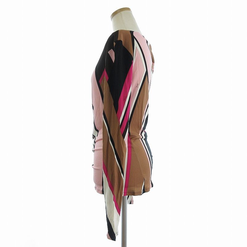 エミリオプッチ イタリア製 カットソー 絹 シルク M プッチ柄 ボートネック EMILIO PUCCI - エミリオプッチ イタリア製 カットソー 絹 シルク M