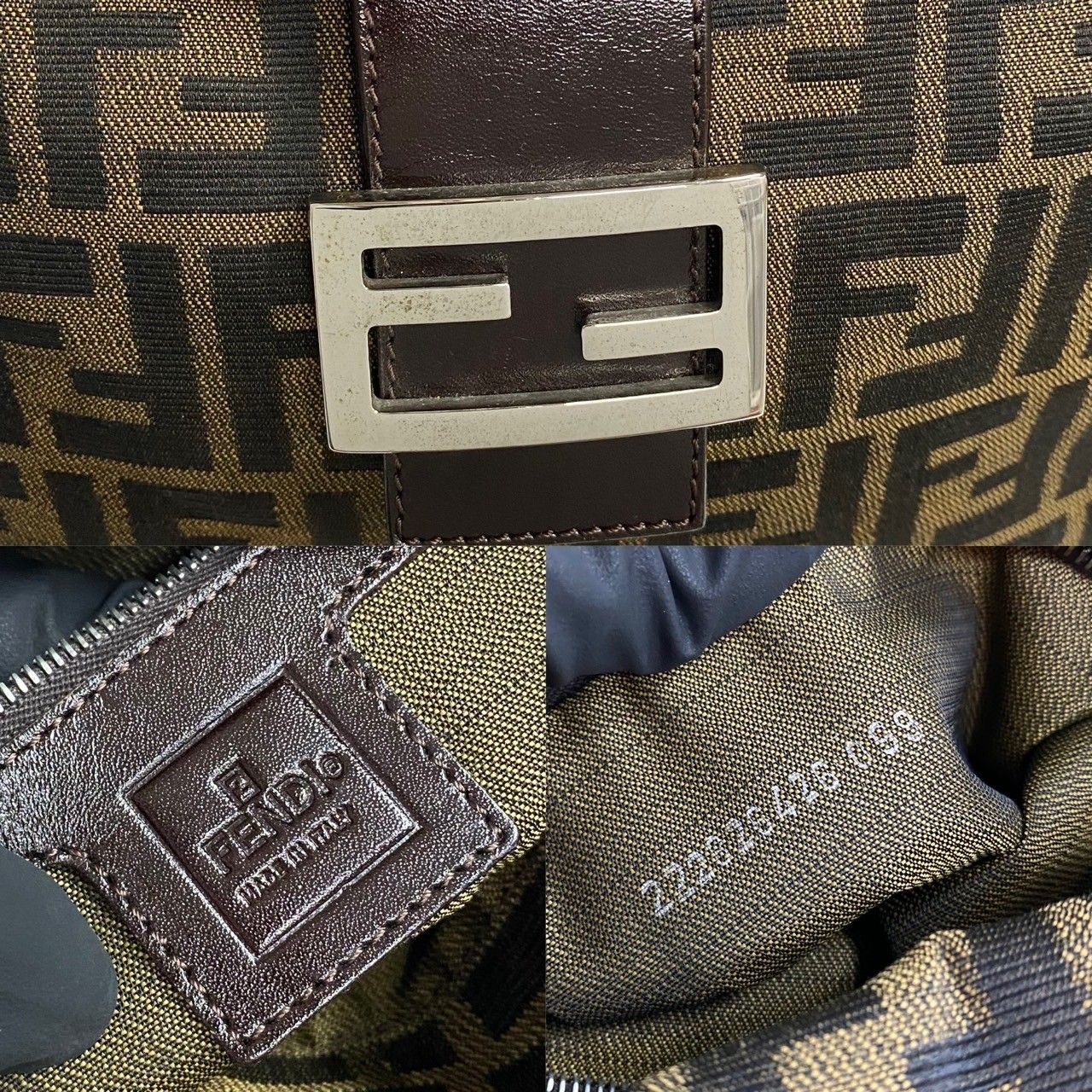 極 美品 FENDI フェンディ マンマバケット ズッカ FF 柄 レザー 本革 キャンバス ショルダーバッグ ハンドバッグ ブラック ブラウン  74498 - メルカリ