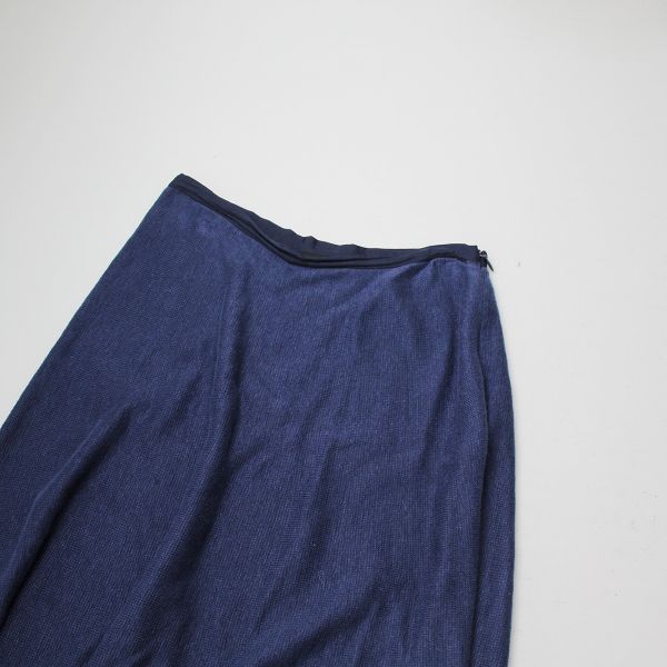 ドゥロワー Drawer 16SS ワンピース ロング フレア 総柄 38 紺ロングスカート