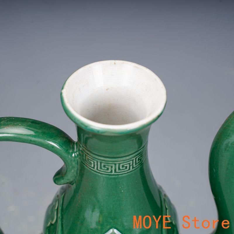 緑釉花紋執壺  茶壺  酒壺  陶磁器  現代工芸品 置物 緑釉花紋執壺 茶壺 酒壺 陶磁器 現代工芸品 置物 - メルカリ