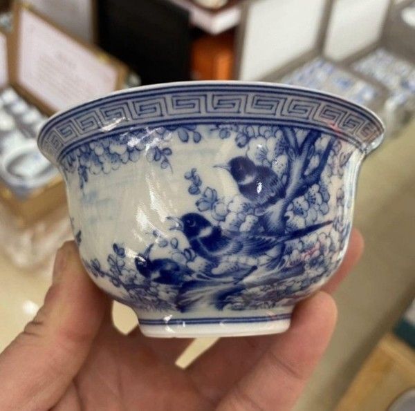 新品】景徳鎮 青花喜上眉梢三才蓋碗 茶碗 煎茶器 - メルカリ