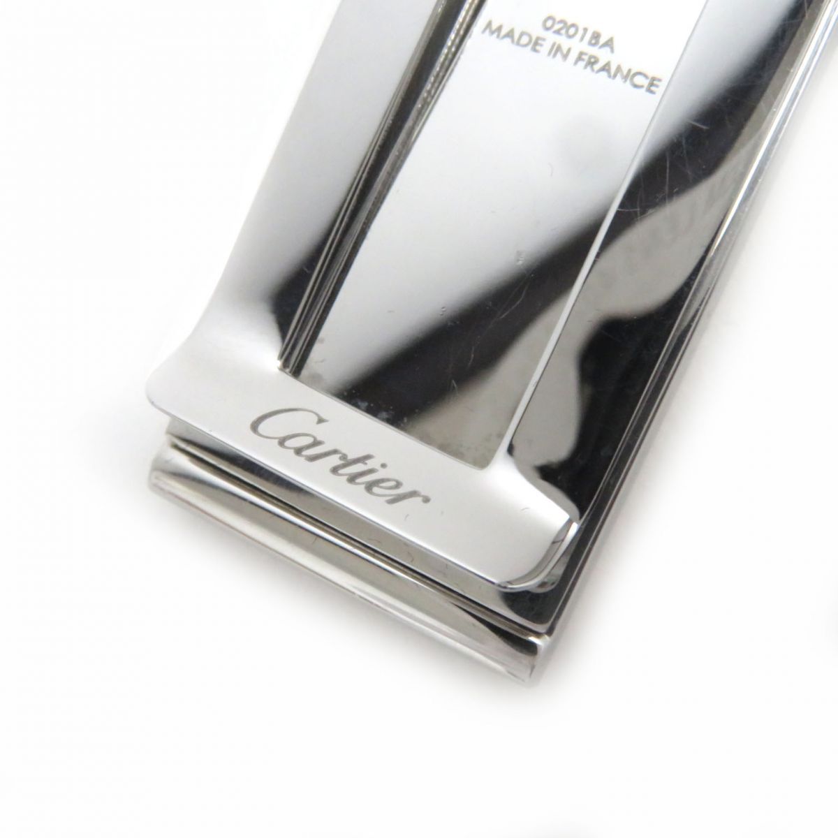 未使用✨カルティエ  マネークリップ　札ばさみハッピーバースディ シルバー 良品△フランス製 Cartier カルティエ ハッピーバースデー ロゴ