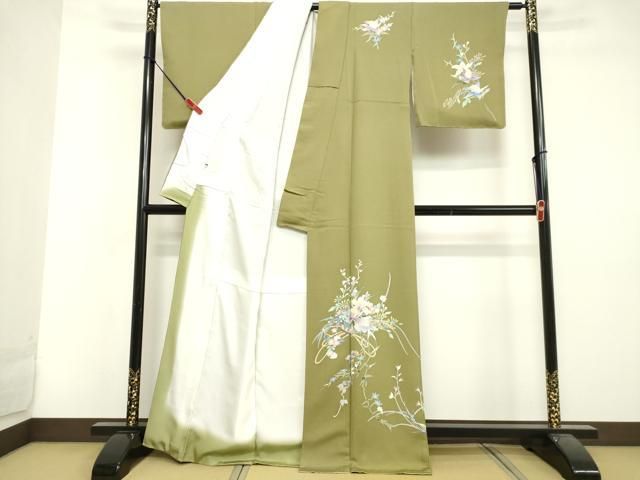 平和屋着物○本加賀友禅作家 岡本幸治 訪問着 飾花文 正絹 逸品