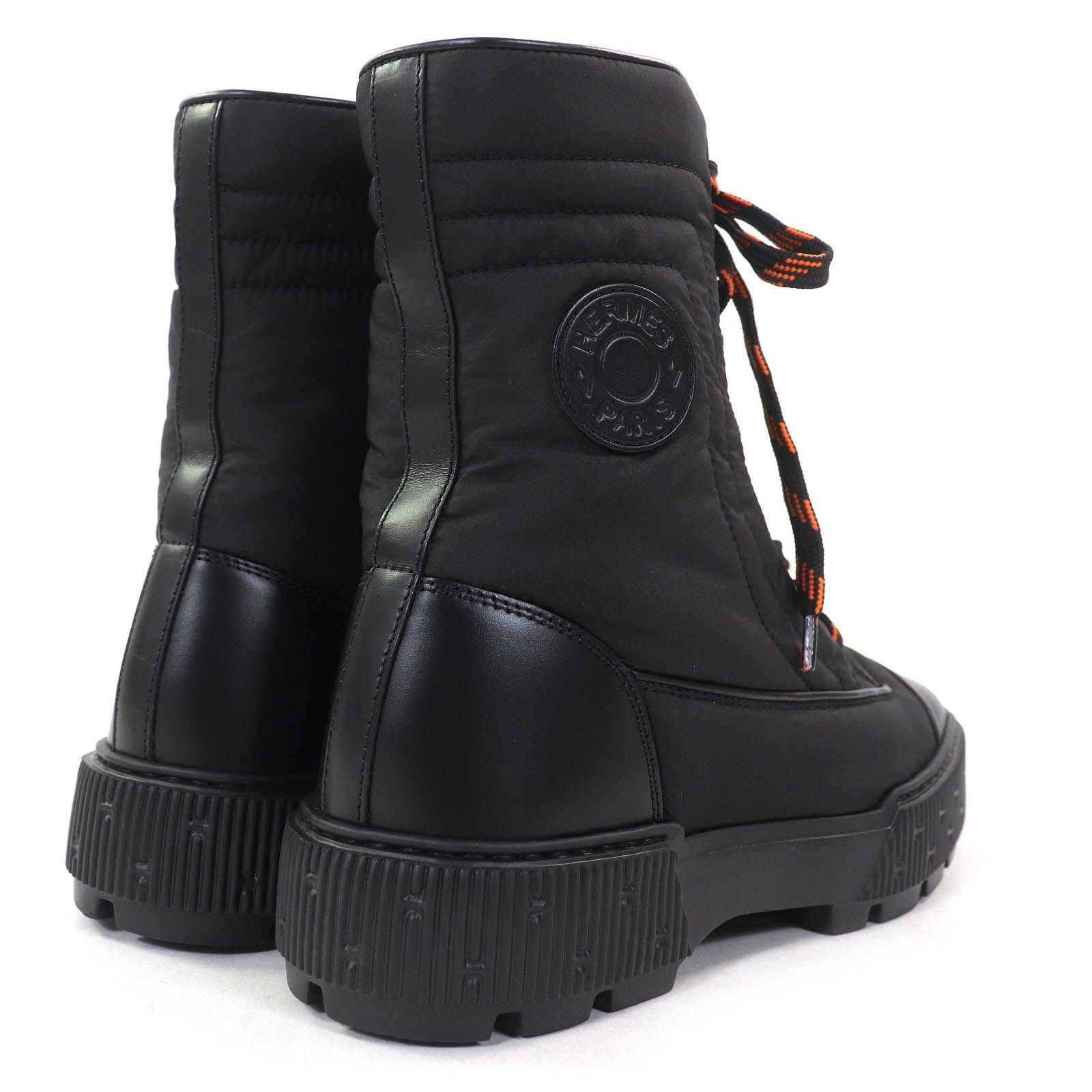 美品 エルメス HERMES レースアップ レザーシューズ レディース 37