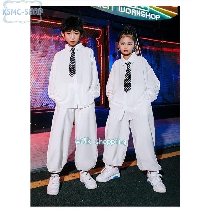 3点セット キッズダンス衣装 セットアップ ヒップホップ 無地