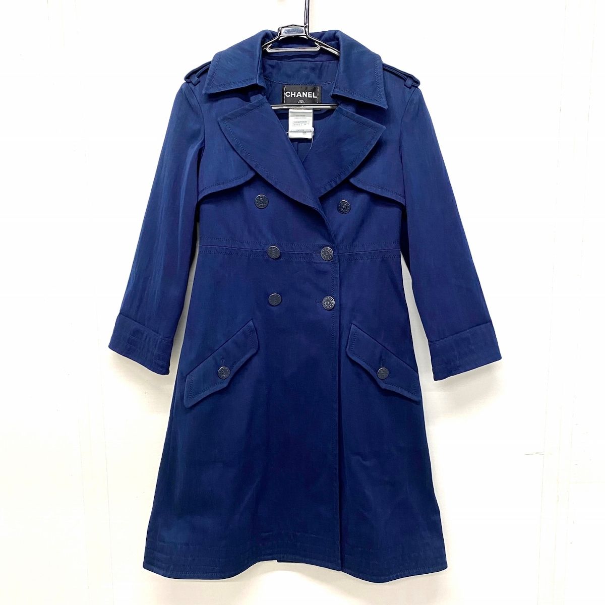 CHANEL(シャネル) コート サイズ34 S レディース - P45582 ネイビー  