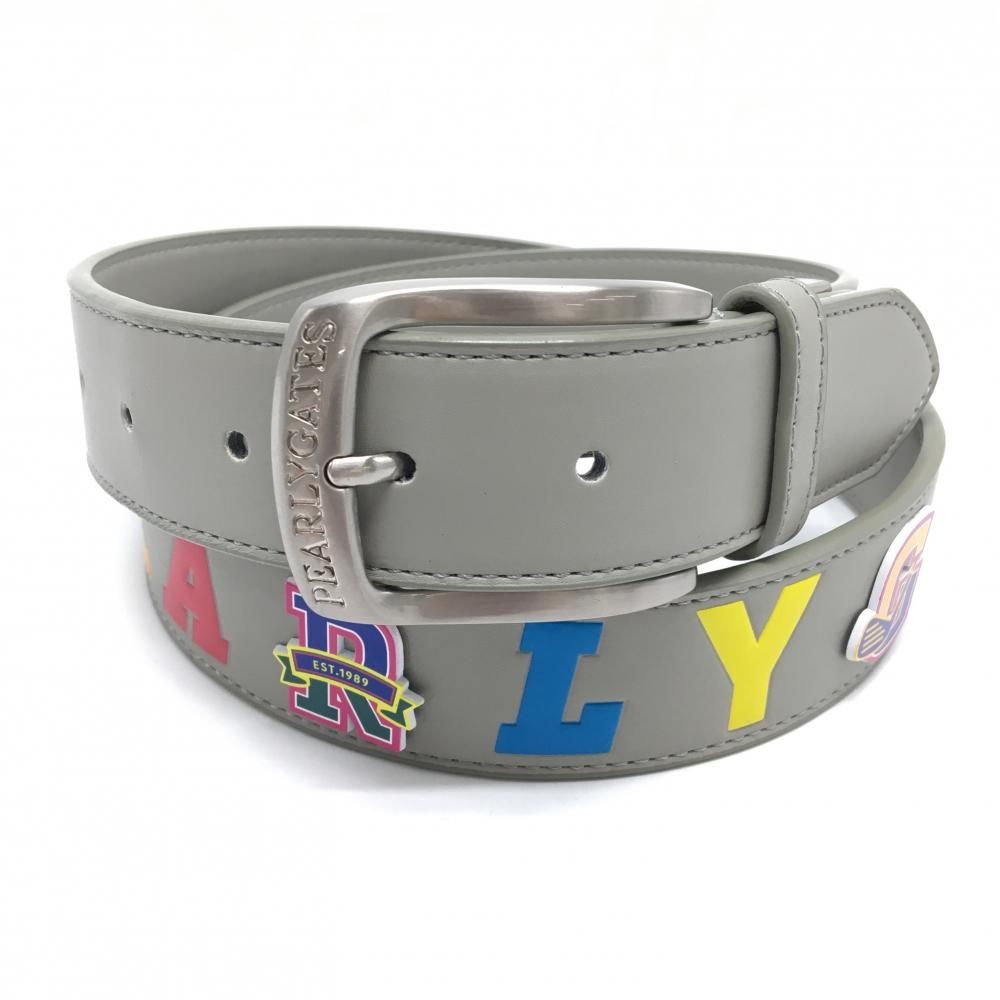 パーリーゲイツ ベルト グレー ロゴマルチカラー ニコちゃん スマイル メンズ ゴルフウェア 2025年モデル PEARLY GATES