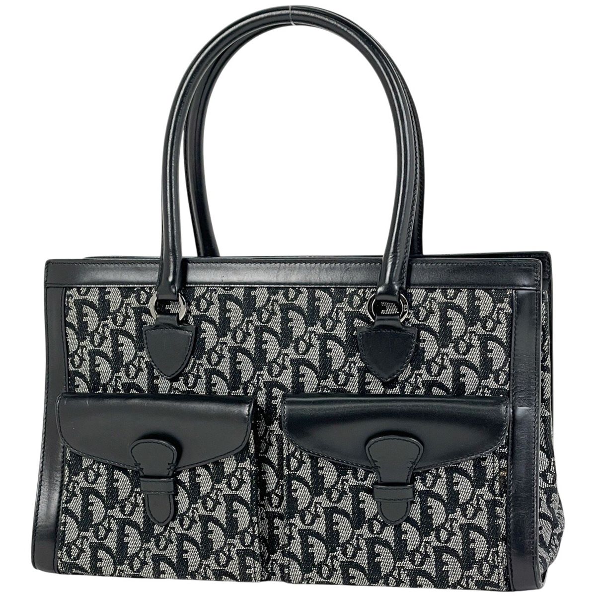 クリスチャンディオール Christian Dior トロッター柄 トートバック ハンドバッグ トートバッグ キャンバス ブラック