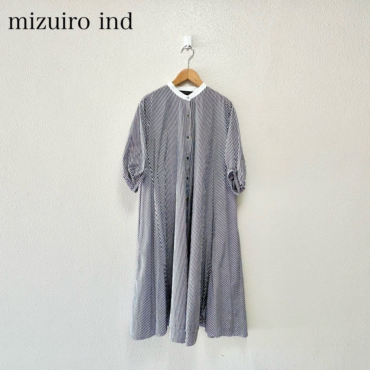 mizuiro ind ミズイロインド ストライプスタンド フ ワンピース