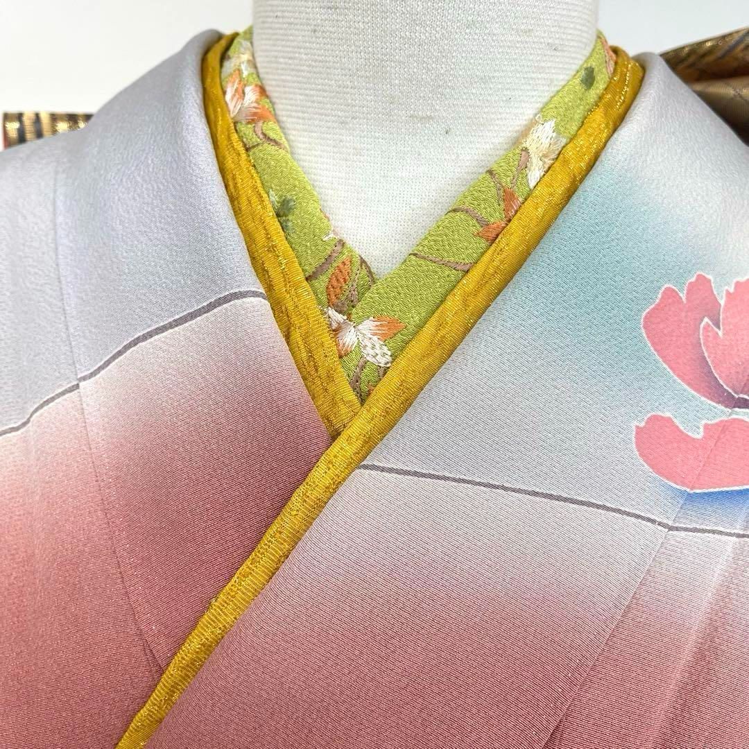 着物と帯 時流】L25579◇正絹 振袖7点セット◇必要な物は全て