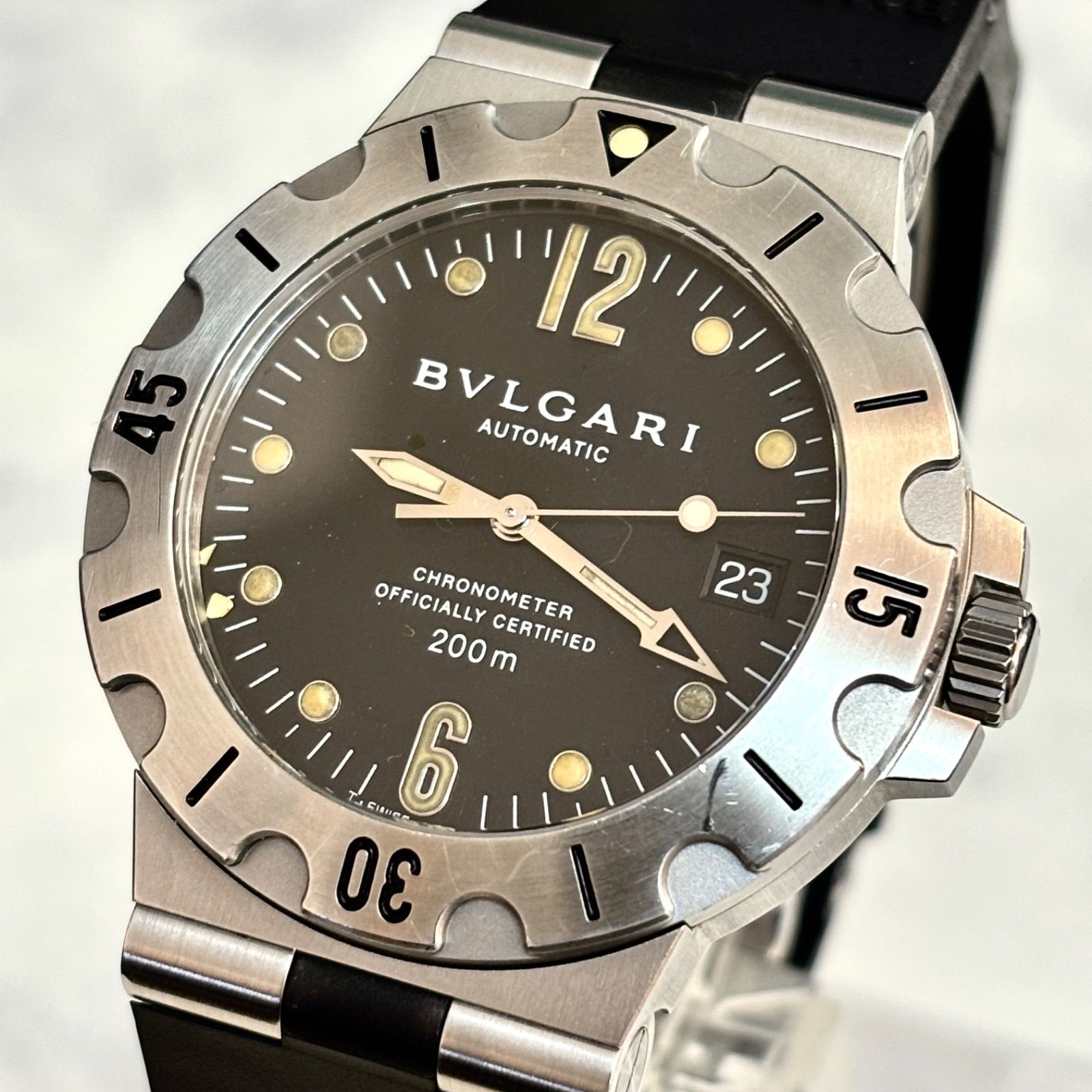 美品⭐️BVLGARI ブルガリ】 ディアゴノスクーバ SD38S ブラック 