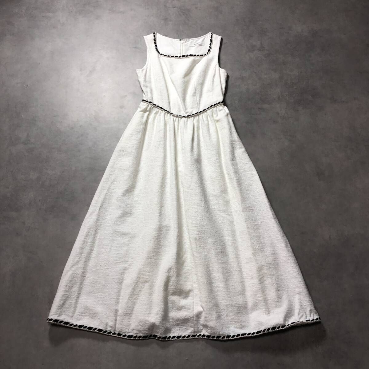 WQ828●Her lip to Monaco Tweed Dress ●S● 白 定価27000- ロングワンピース ハーリップトゥ