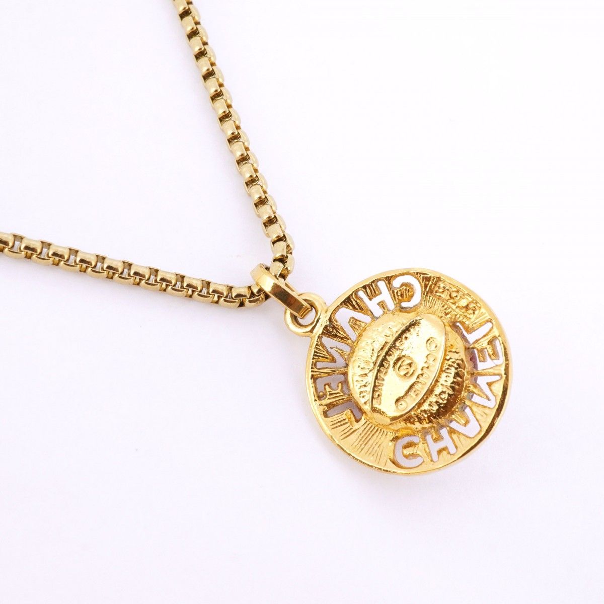 5jdb1017】シャネル ネックレス ヴィンテージ シャネルロゴ 丸型  