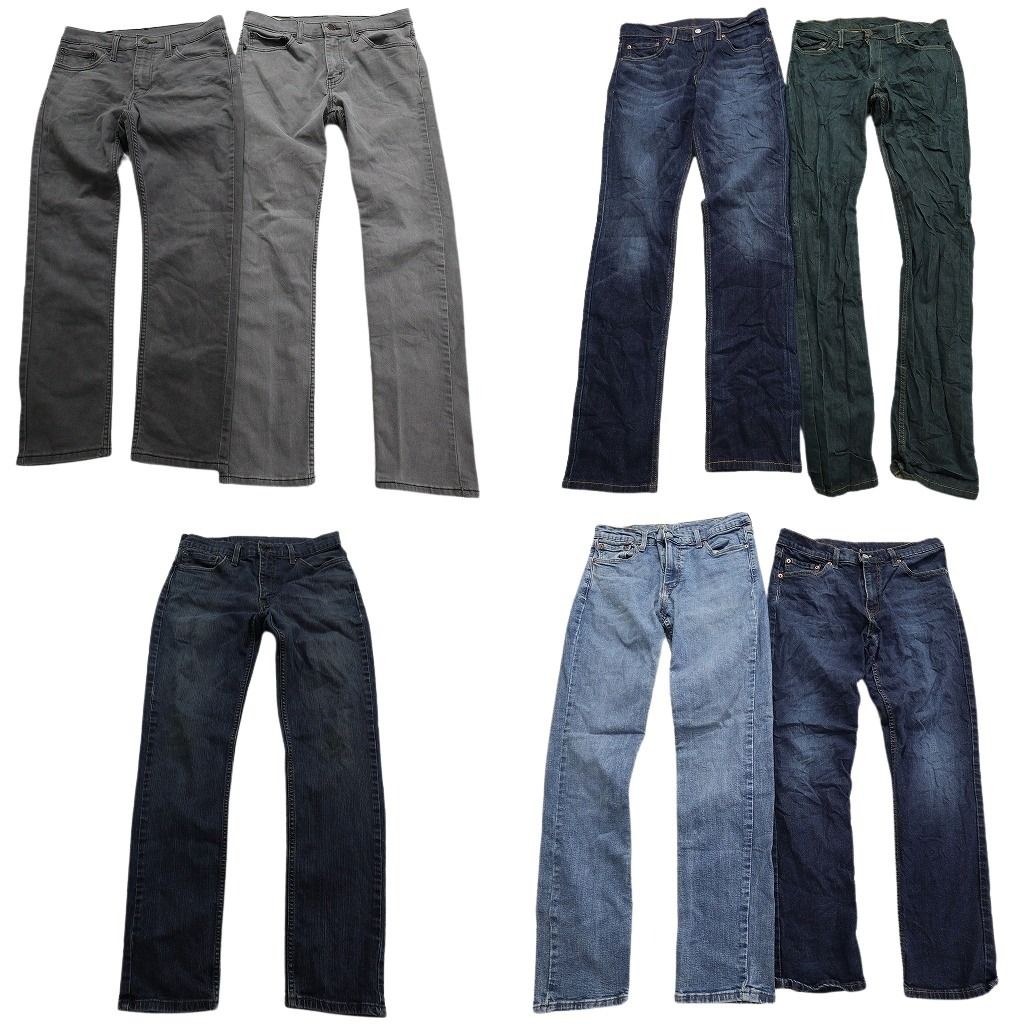 古着卸 まとめ売り リーバイス 511 デニム パンツ 7枚セット (メンズ 32 ) カラーデニム フェード 中古 古着 MY5378