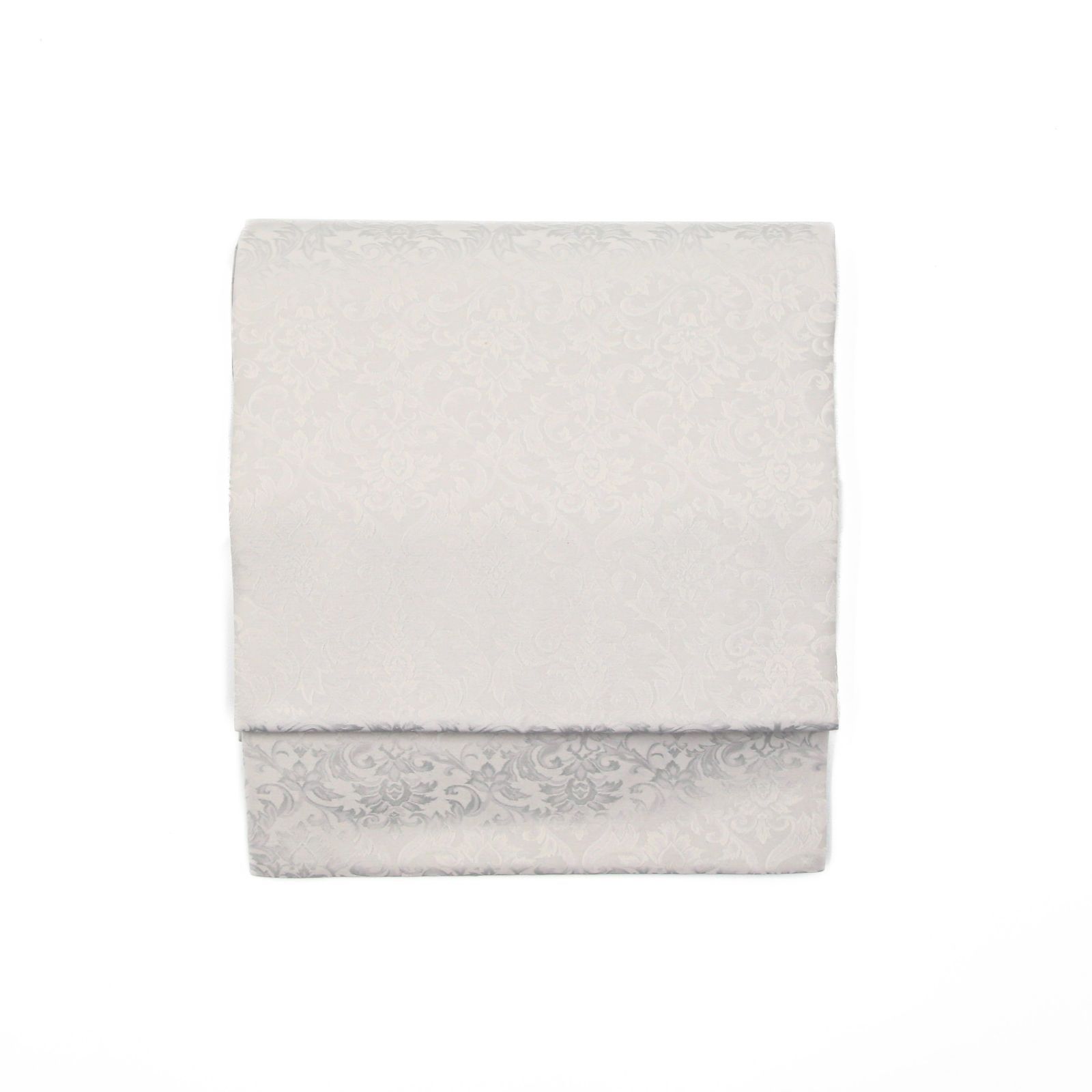 名古屋帯 グレー 唐花 お仕立て上がり 着物 帯 カジュアル 一重太鼓 OB-69