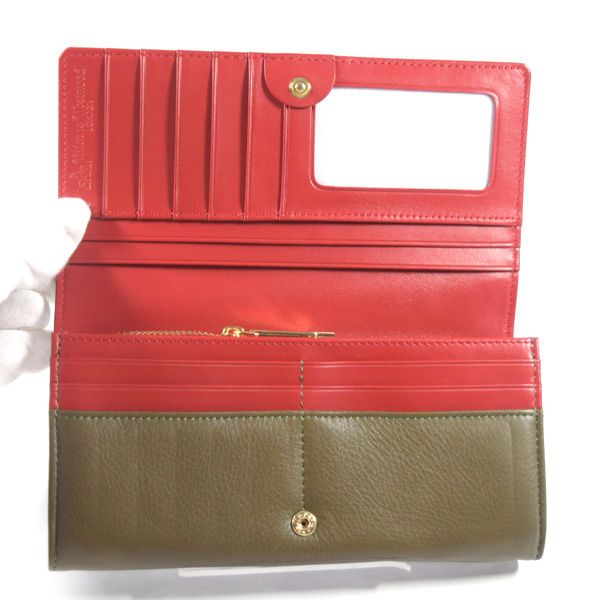 Vivienne Westwood / ヴィヴィアンウエストウッド ■ORB フラップ長財布 レザー タータン 茶 VW1 【中古】 Vivienne Westwood / ヴィヴィアンウエストウッド □ORB フラップ長