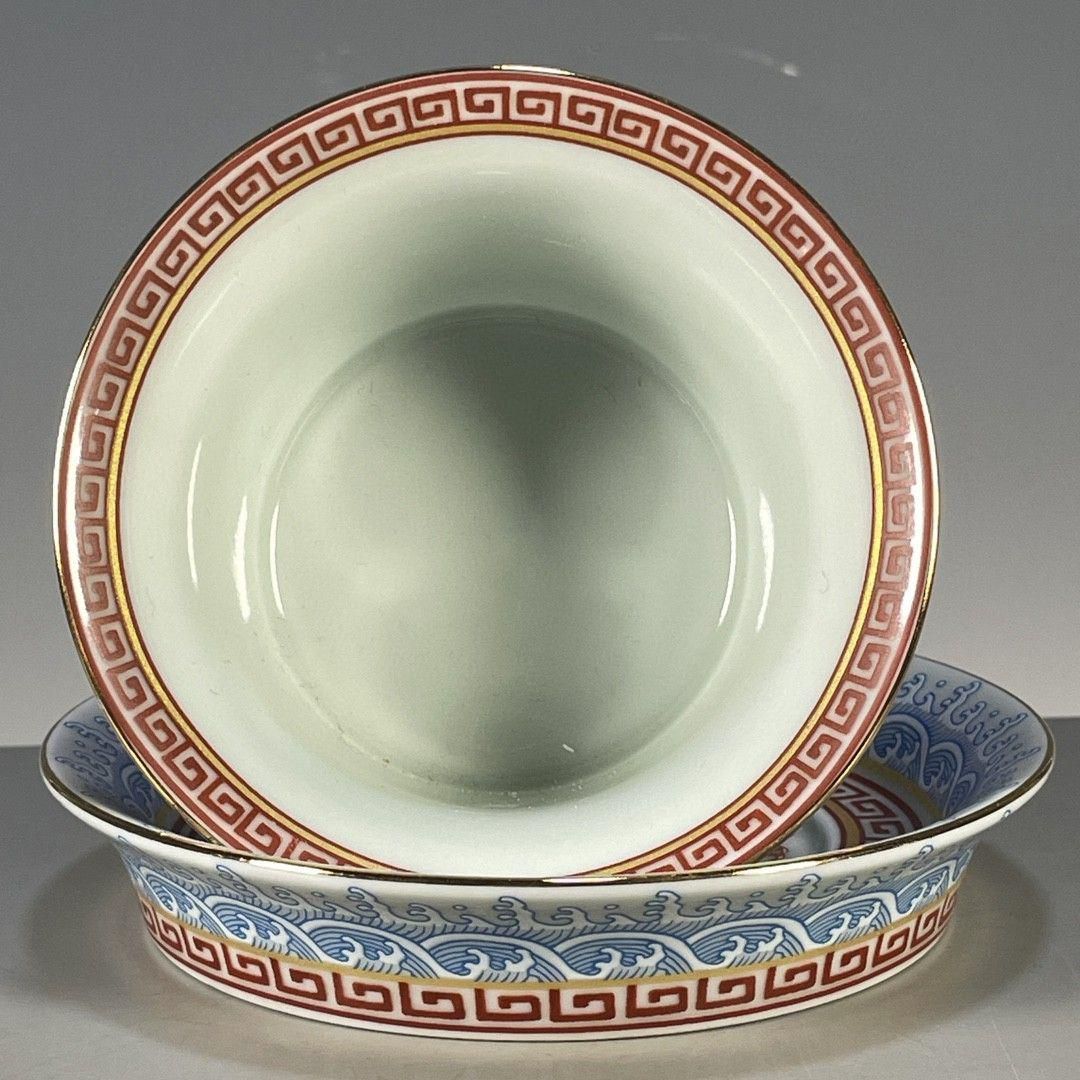 景徳鎮 青花釉里紅三才蓋碗 茶碗 煎茶器 未使用品 中国茶器 景徳鎮 青花釉里紅竜紋三才蓋碗 茶杯 新品未使用