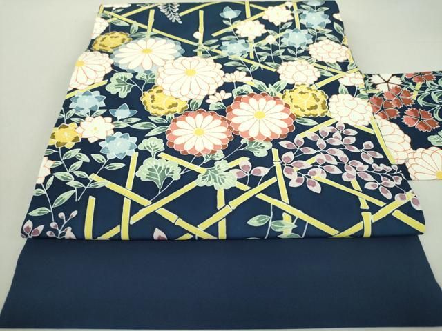 平和屋着物○塩瀬 九寸名古屋帯 総刺繍 立波風景花文 金銀糸