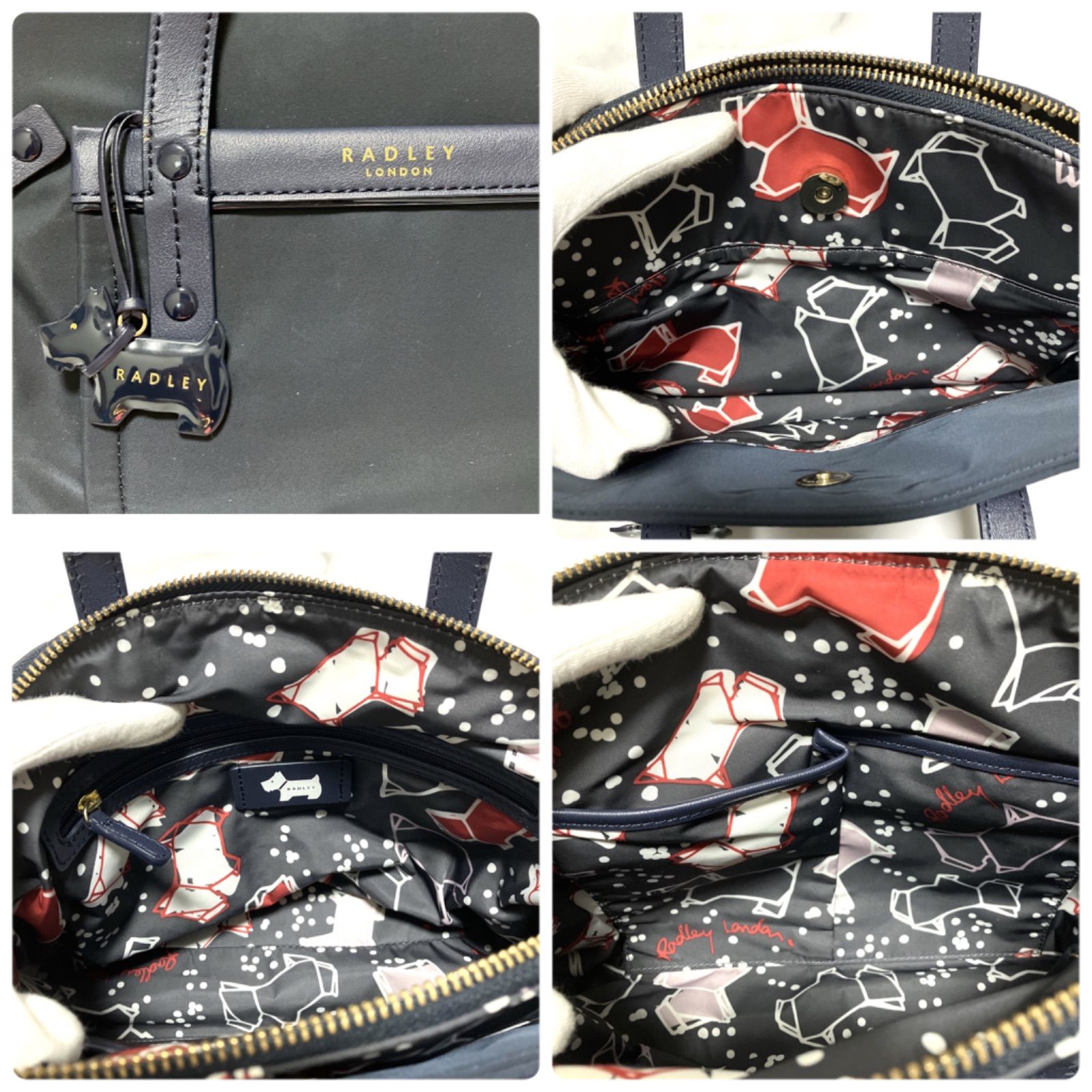 良品】RADLEY LONDON ラドリーロンドン ハンドバッグ ショルダーバッグ バッグ 2way 犬チャーム スコティッシュテリア ファスナー  ポリエステル 紺 ネイビー 長財布収納可能 上品 大人っぽい オシャレ かわいい ギフト (RB046) - メルカリ