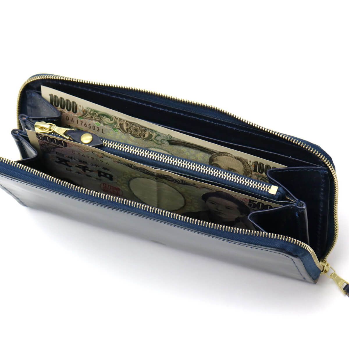 未使用新品　GLEN ラウンドジップ 長財布 DARK BLUE 3カ月保証 GLENROYAL グレンロイヤル 長財布 ラウンドファスナー長財布