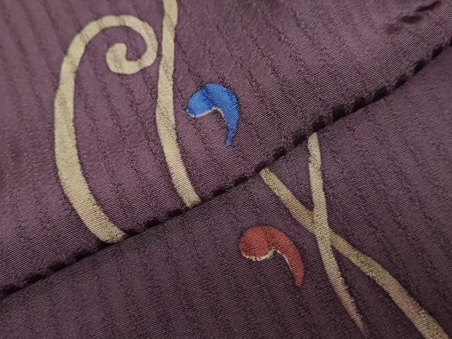 平和屋着物○訪問着 作家物 変わり間道 勾玉 似せ紫色 仮絵羽 正絹