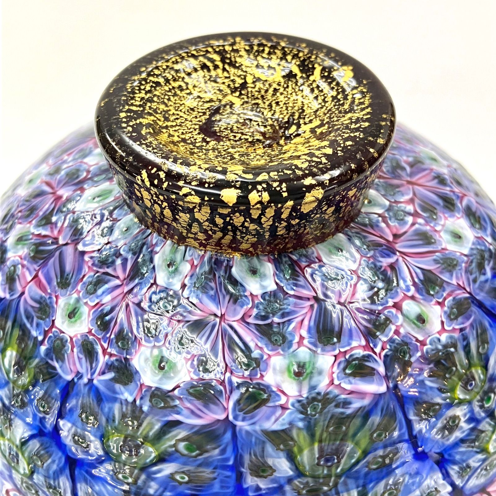 ヴィンテージ ベネチアンボウルの美形 金黒装飾 茶席を彩る茶器としても 洗面ボウル グラデーションガラス-06 B146｜おしゃれな洗面